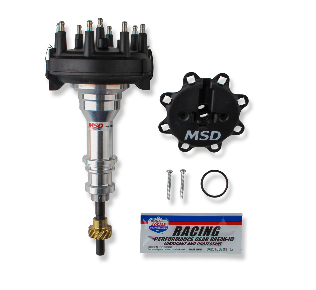 MSD Ignition 83795 Distributor, Pro-Billet, Crank Trigger Pickup, Locked Advance, HEI Style Terminal, Low Profile, Black, Small Block Ford, Each