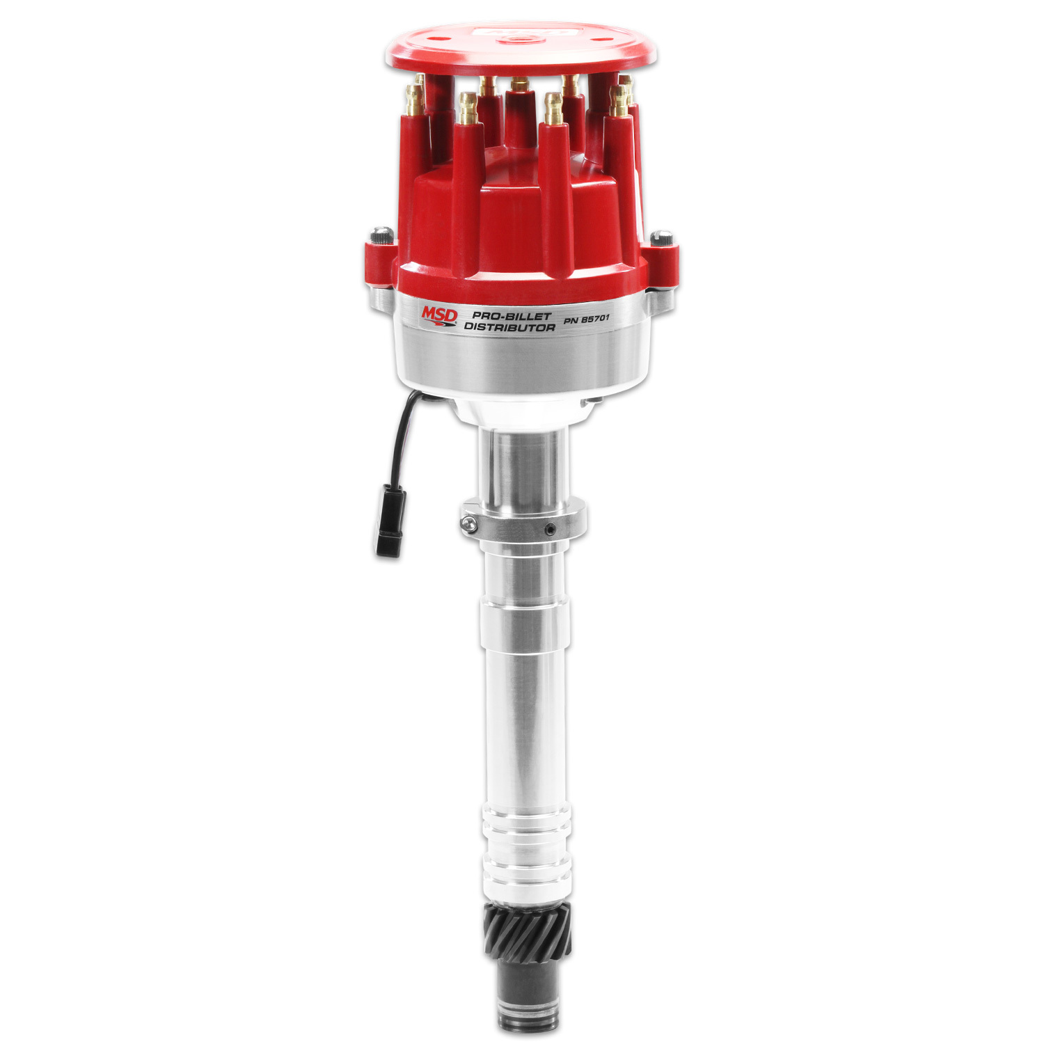 MSD Ignition 85701 Distributor, Pro-Billet, Magnetic Pickup, Mechanical Advance, HEI Style Terminal, Red, MSD 6 / 7 / 8 / 10 Series Ignition, Small Block Chevy, Each