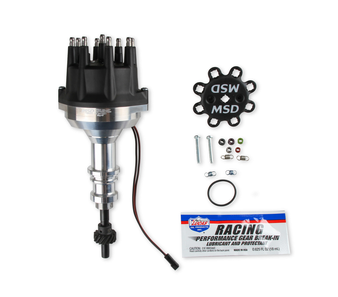 MSD IGNITION — MSD IGNITION SBF 302 Pro-Billet Dist w/Small Cap & Steel Gear