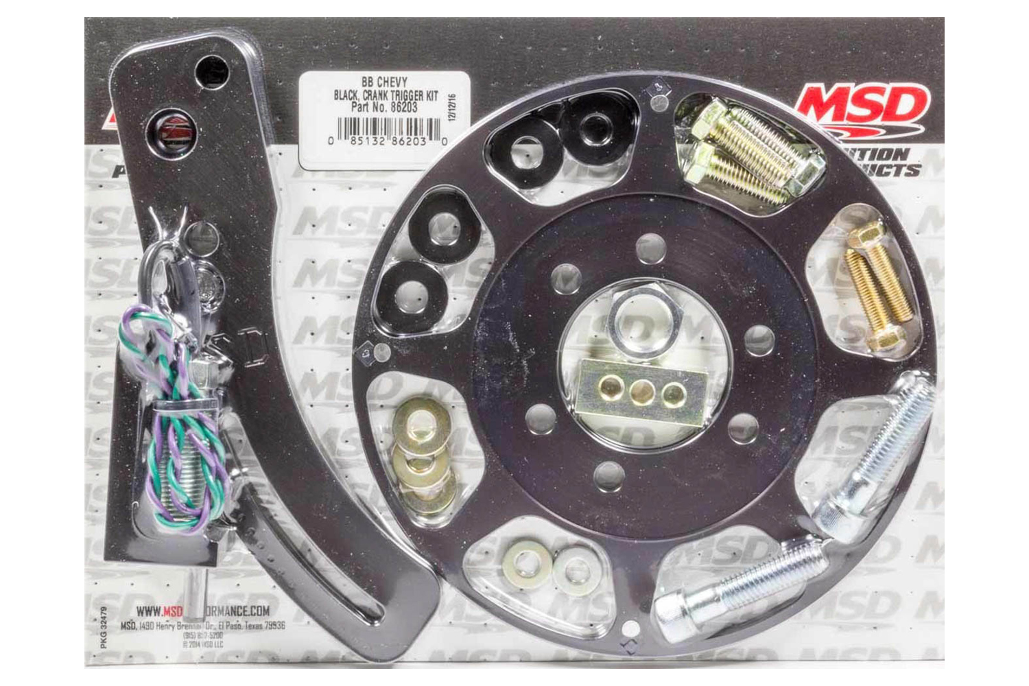 MSD Ignition 86203 Crank Trigger Kit, Flying Magnet, Trigger Wheel / Pickup, 8.000 in Balancer, Black, Big Block Chevy, Kit