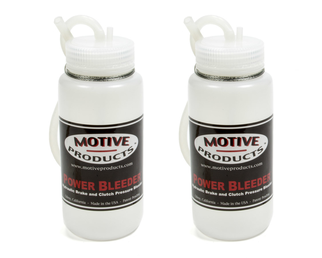 Motive Products 1820 - Brake Bleeder Catch Can, Power Bleeder, 20 oz, Wire Lanyard, Plastic, White, Pair
