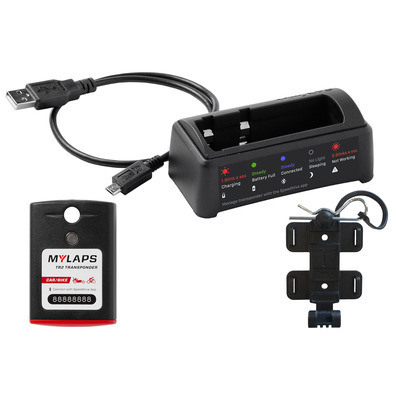 Mylaps 10R911CC Transponder, TR2, 1 Year Subscription, Charge Cradle / USB Cable / Vehicle Mount, MYLAPS Car / Bike Systems, Kit