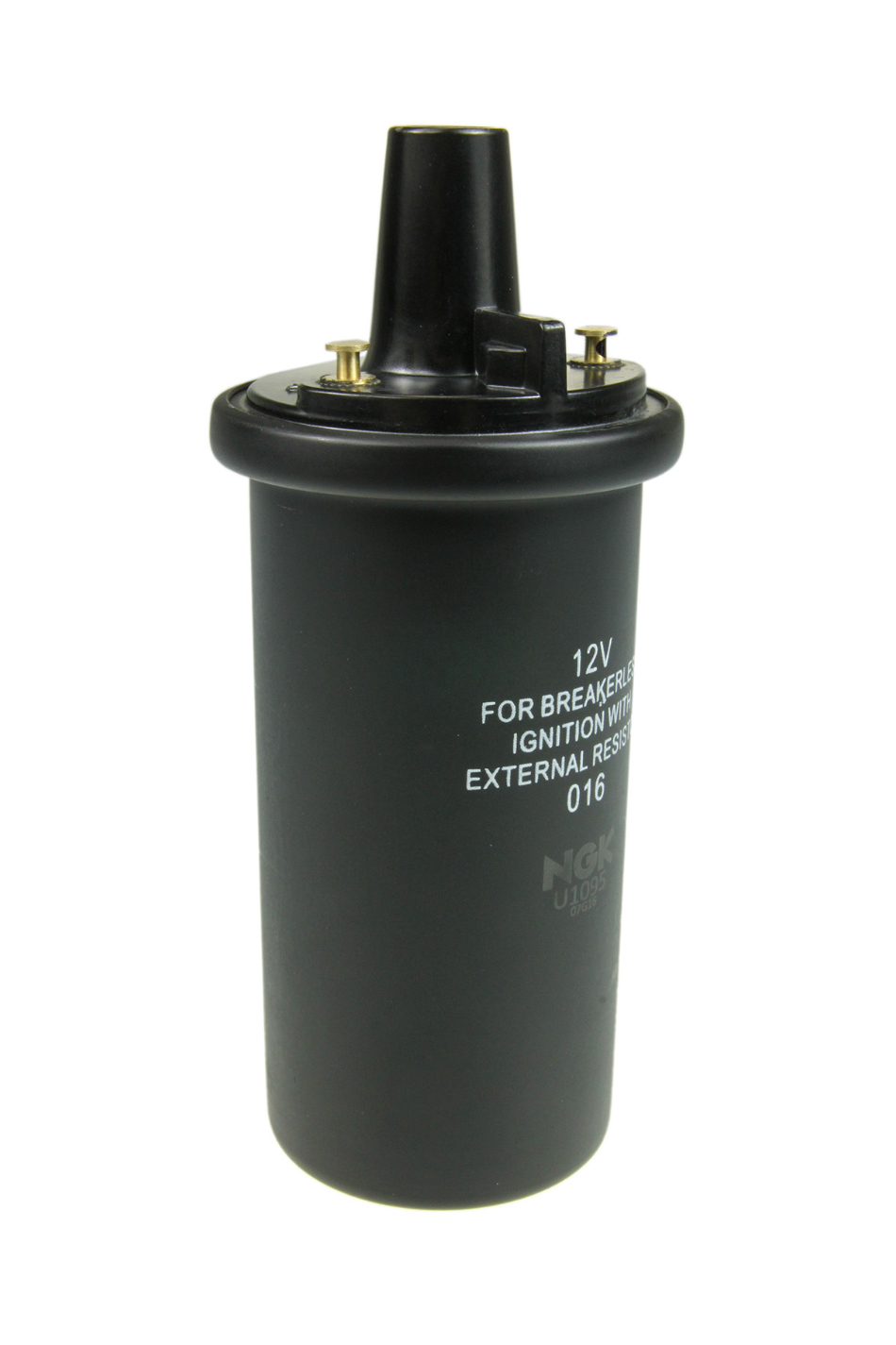 NGK U1095 Ignition Coil, Oil Filled Canister, OE Specs, 2 Male Bullet Terminal, 12 VDC, Standard Ignition, Black, Each