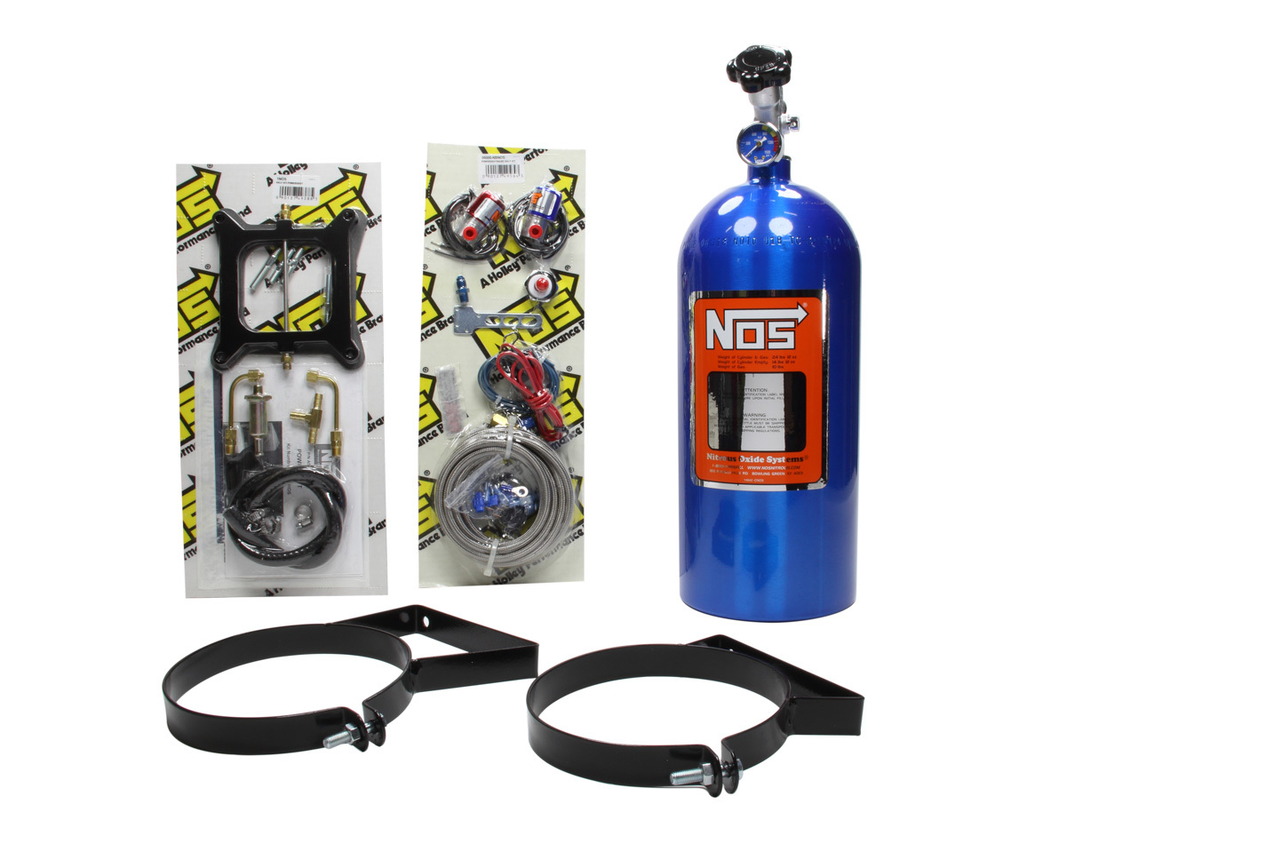 NOS 05001 Nitrous Oxide System, Powershot, Wet, Single Stage, 150 HP Max, 10 lb Bottle, Blue, Square Bore, Kit
