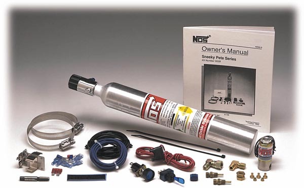 NOS 05029 Nitrous Oxide System, Sneaky Pete, Dry, Single Stage, 20-30 HP, 10 oz Bottle, Natural, Universal, Kit