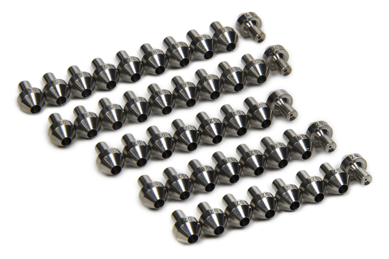 NOS Flare Jet Packs 13756NOS Nitrous Oxide Jets, Flare, Stainless Steel, 8 of Each Size, .024/.028/.032/.036/.040 in., Kit thumbnail 2