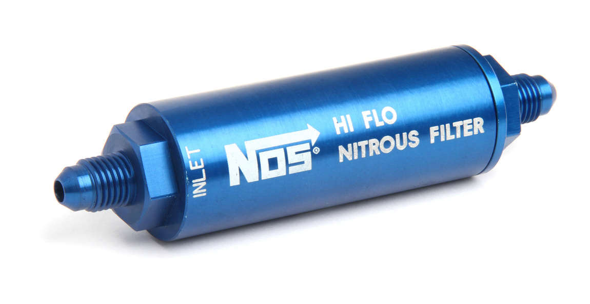 Billet In-Line Nitrous Filter -4AN 140-Micron Blue Anodized