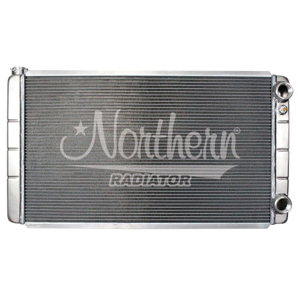 Northern Radiator 204131 Radiator, Dual Pass, 35 in W x 19.625 in H x 3.125 in D, Passenger Side Inlet / Outlet, Aluminum, Natural, GM, Each