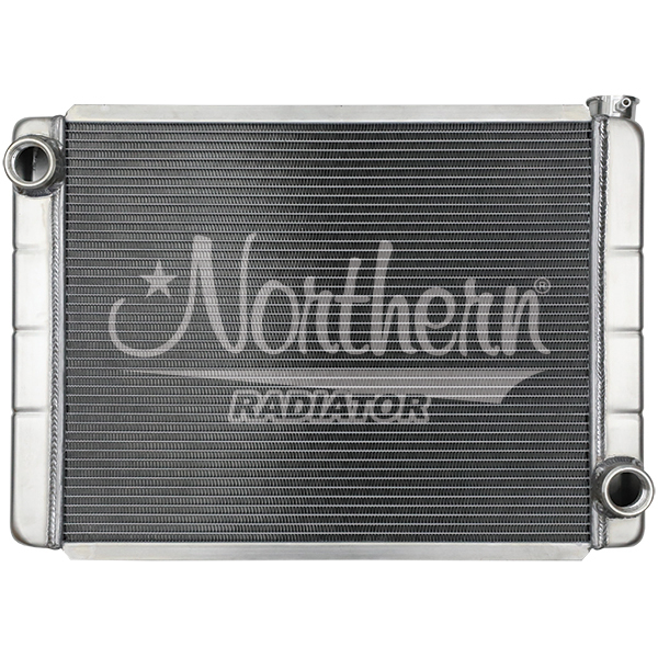 Radiator - Single Pass - 28 in W x 19 in H x 3.125 in D - Passenger Side Inlet / Outlet - Aluminum - Natural - GM - Each