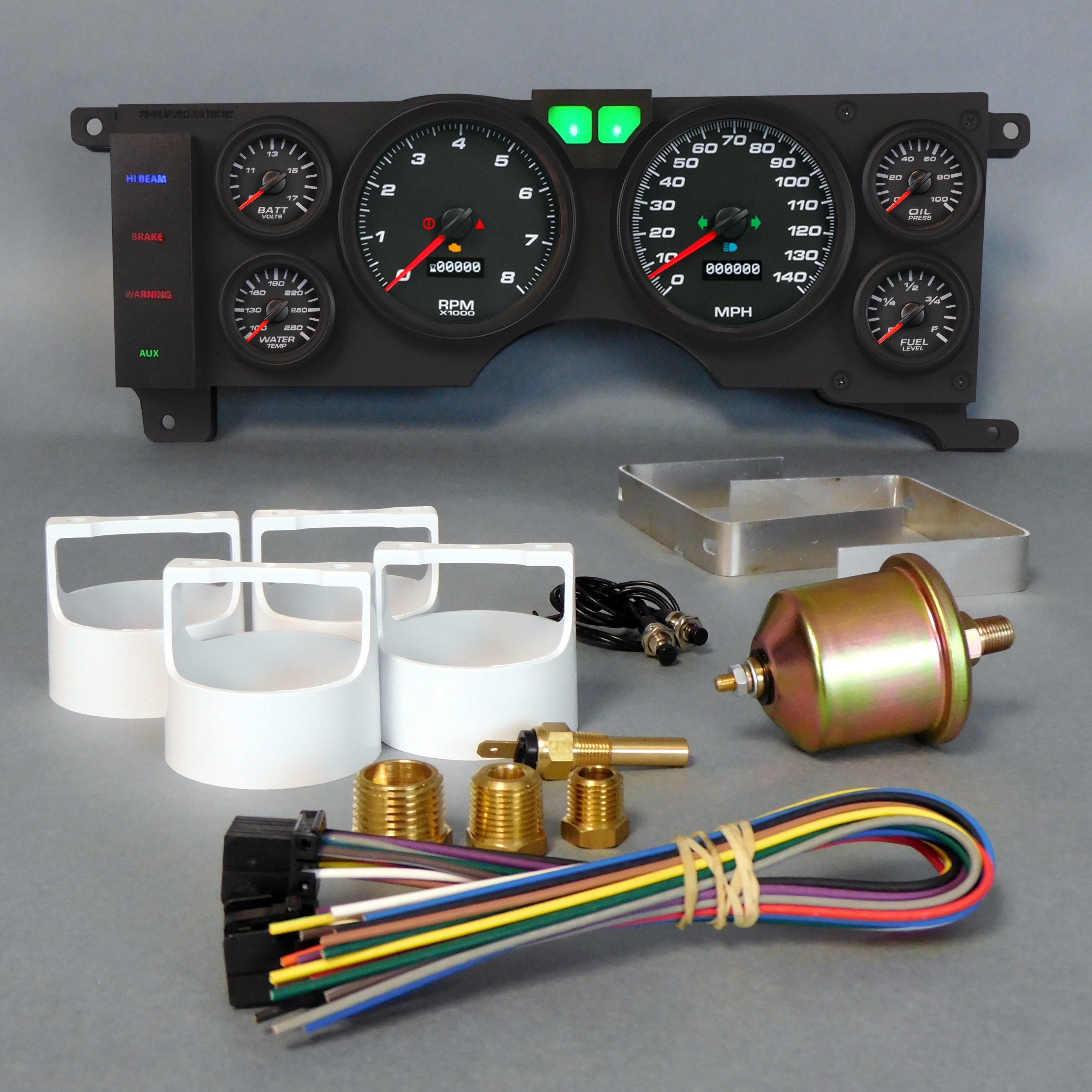 NEW VINTAGE USA — NEW VINTAGE USA Gauge Kit Mustang 78-86 Perf II Blk