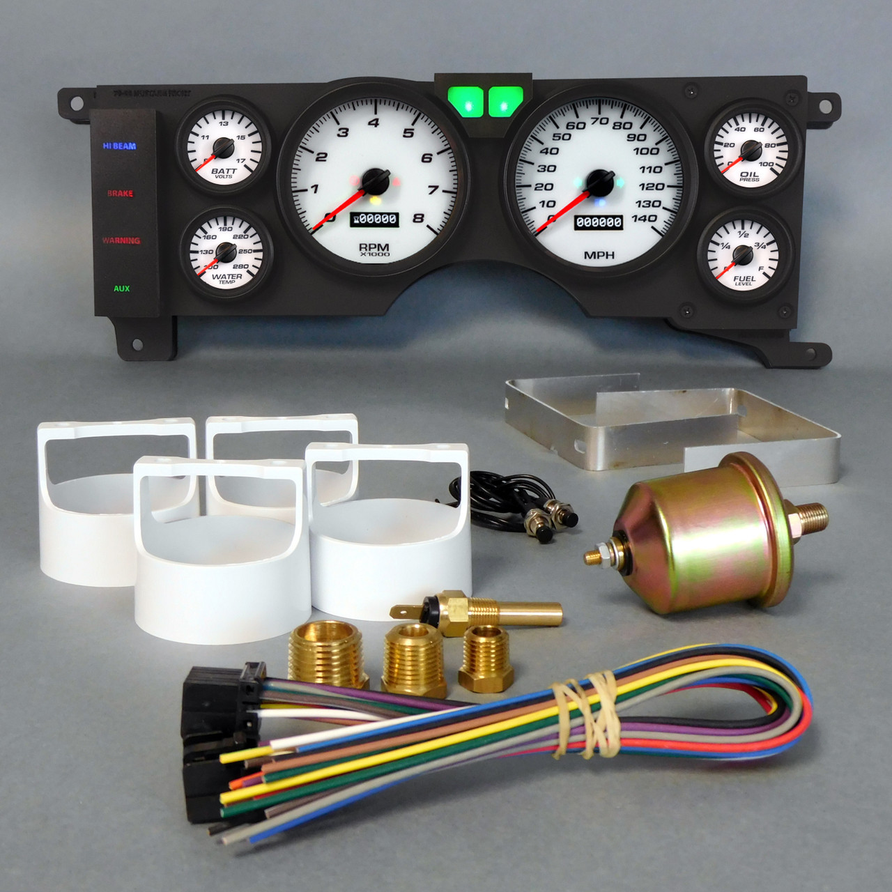 NEW VINTAGE USA — NEW VINTAGE USA Gauge Kit Mustang 78-86 Perf II Wht