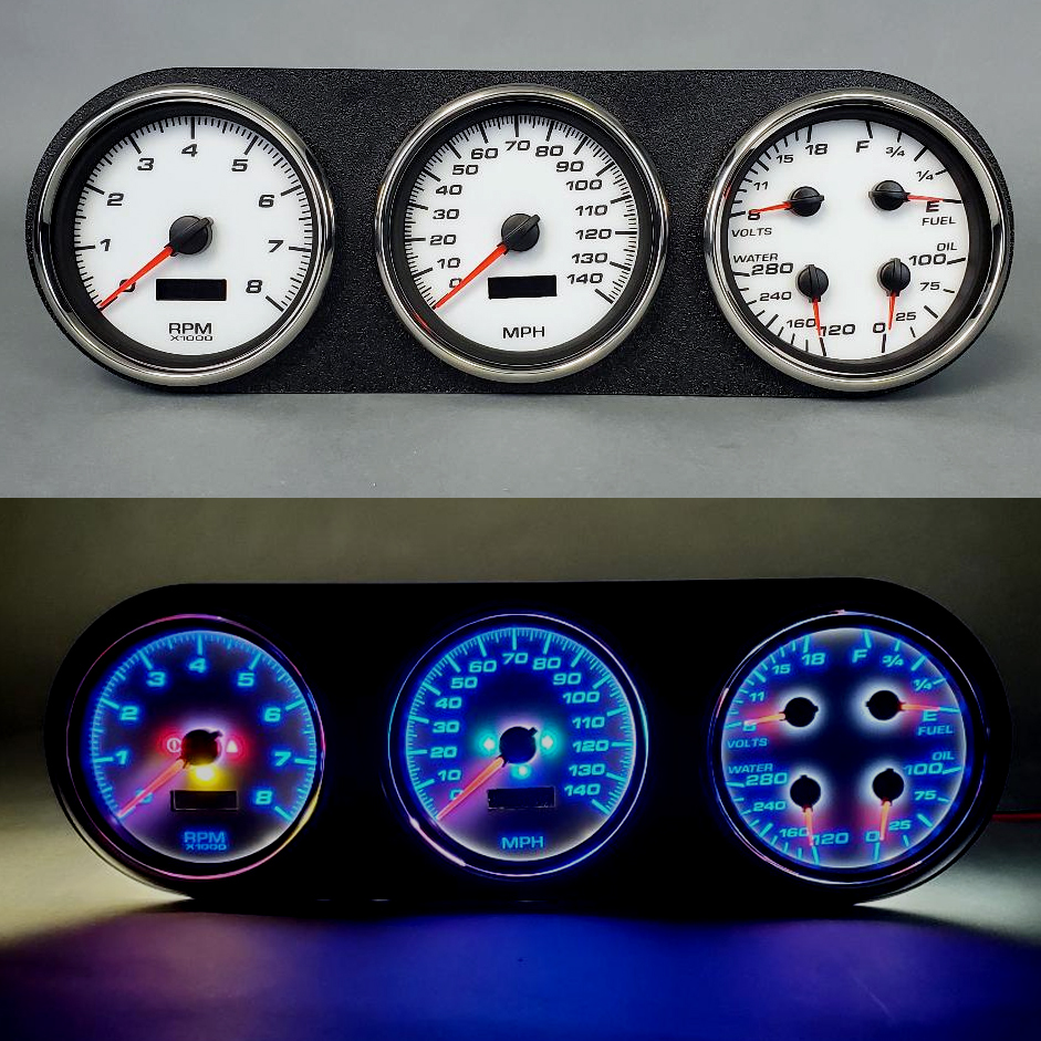 NEW VINTAGE USA — NEW VINTAGE USA Gauge Kit Dodge Truck 81-93 Perf II Wht