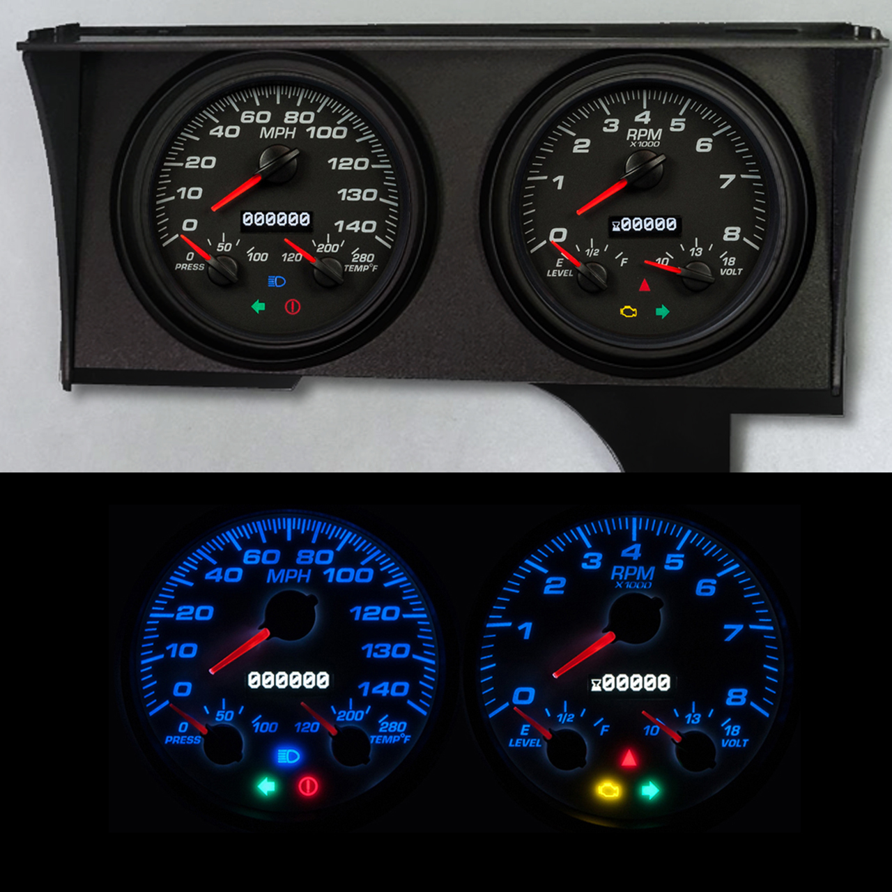 NEW VINTAGE USA — NEW VINTAGE USA Gauge Kit GM Monte Carlo 78-88 Perf II Blk