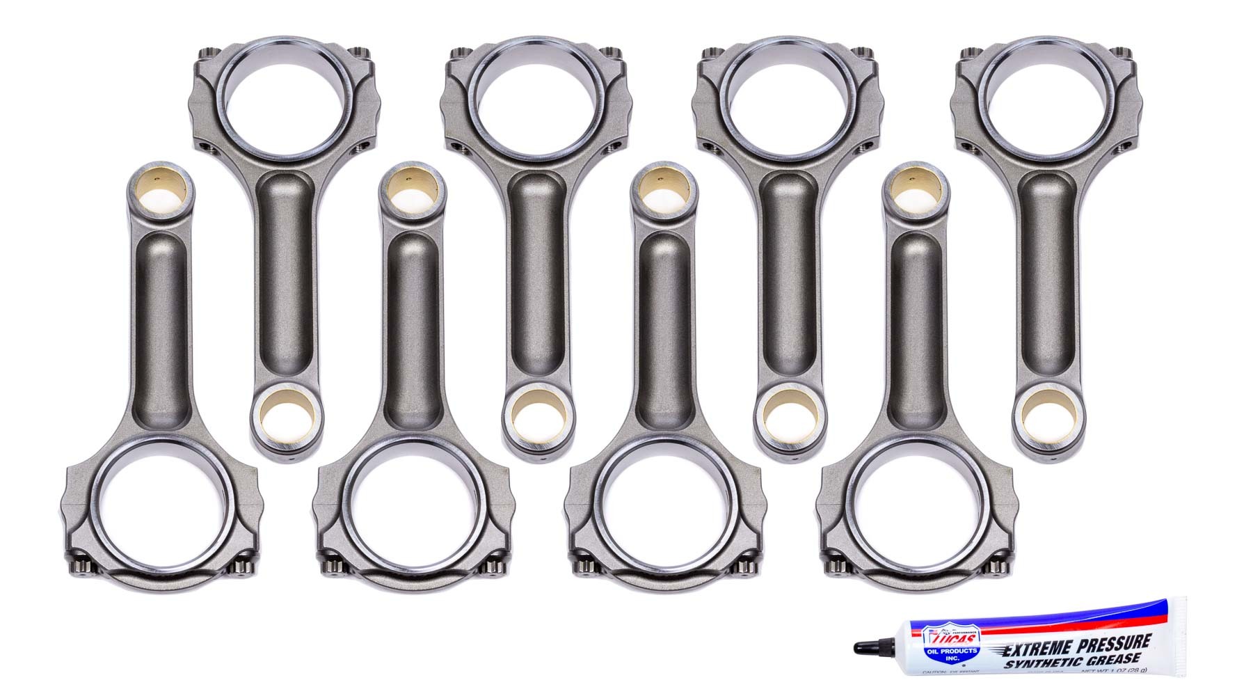 Oliver Rods C6000STSW8 - Connecting Rod, Speedway, I Beam, 6.000 in Long, Bushed, 7/16 in Cap Screws, Forged Steel, Small Block Chevy, Set of 8