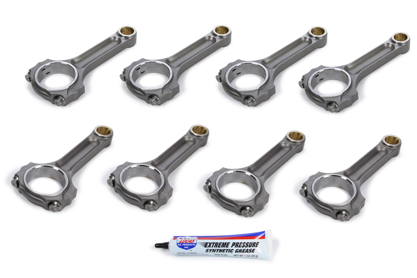 Oliver Rods C6125STSW8 - Connecting Rod, I Beam, 6.125 in Long, Bushed, 7/16 in Cap Screws, Steel, Natural, Small Block Chevy, Set of 8