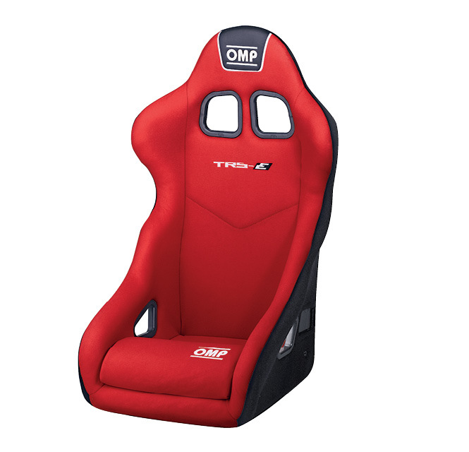 OMP Racing HA741ER - Seat, TRS-E, Driver Side, FIA Approved, Harness Openings, Velour, Red, Each