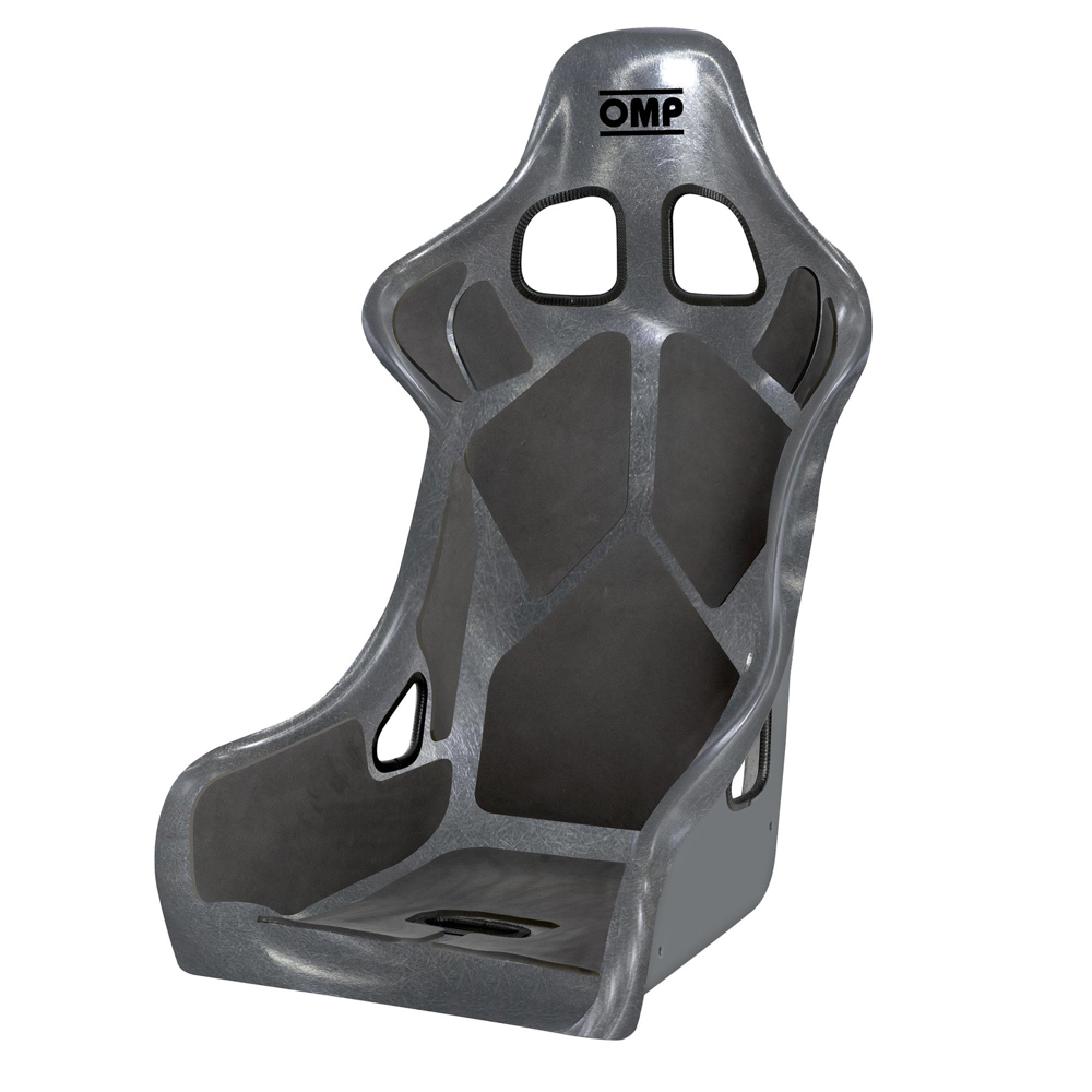 OMP Racing HA806FN - Seat, Off-Road, FIA Approved, Harness Openings, Padded, Fiberglass, Black, Each