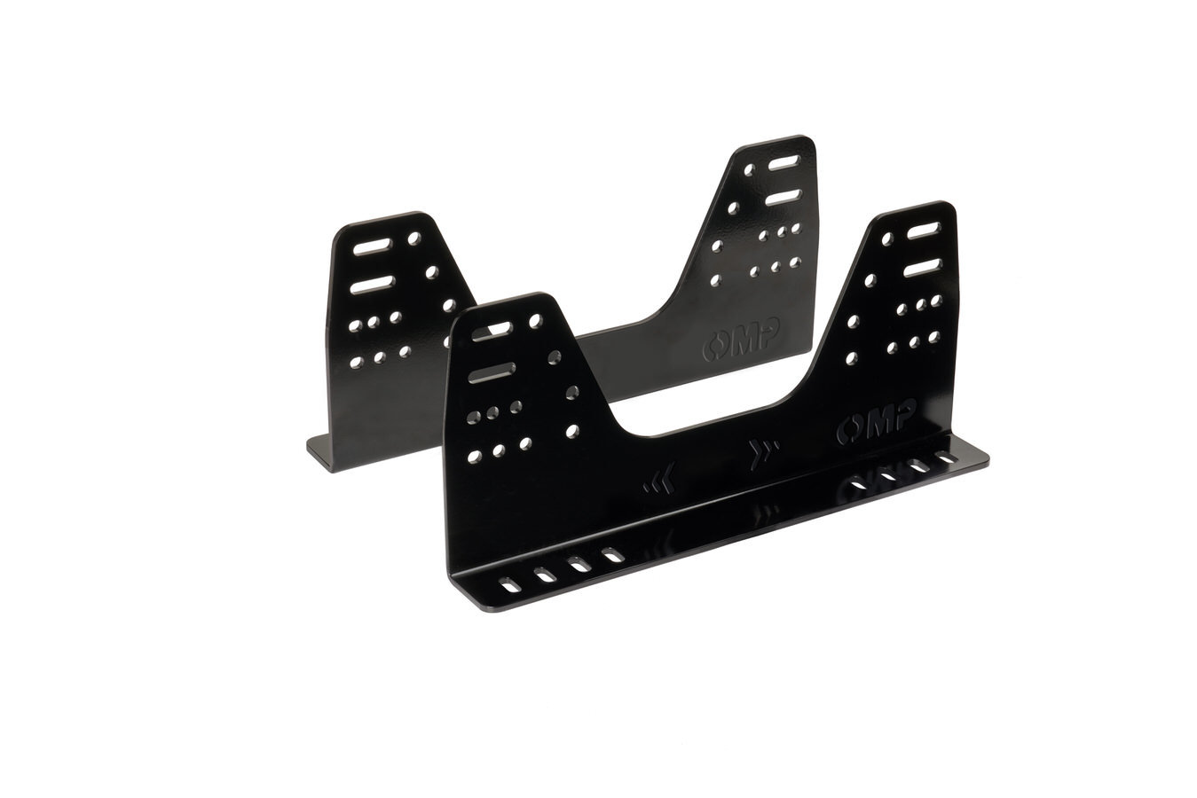 OMP Racing HC924 Seat Bracket, Side Mount, FIA Approved, Low, 16 Mounting Holes, Aluminum, Black Anodized, Universal, Kit