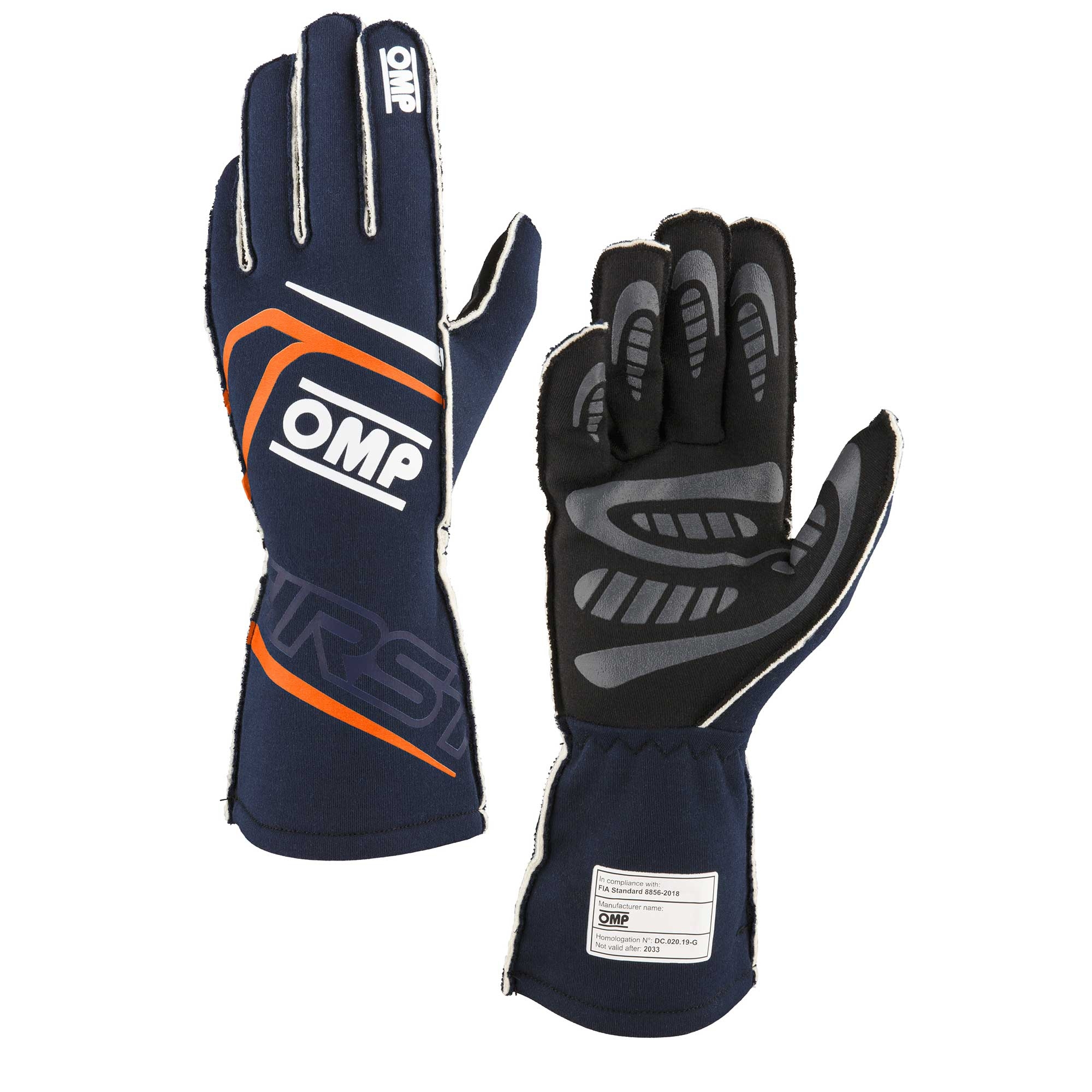 OMP RACING, INC. — OMP RACING, INC. FIRST GLOVES FIA 8856-20 18 MY2025 NAVY BLUE / FL