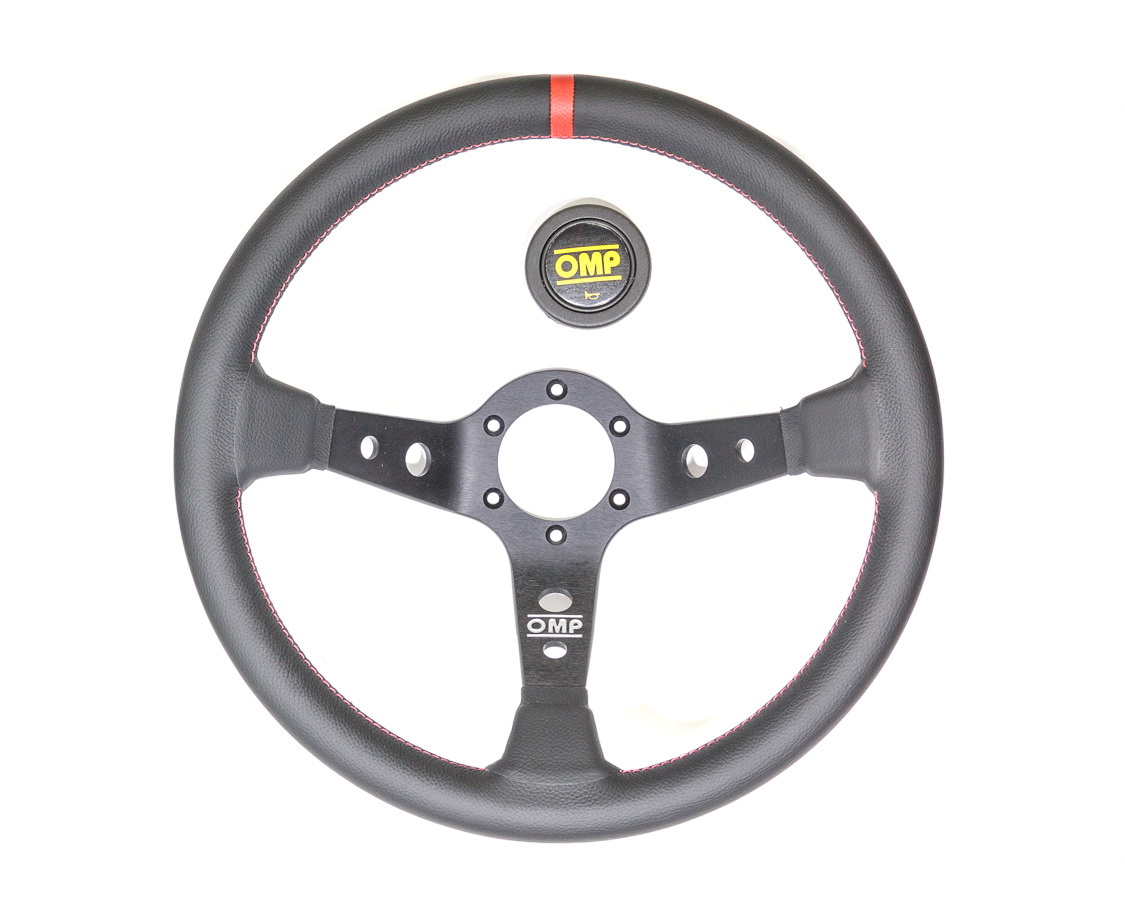 Corsica Steering Wheel Black and Red Leather
