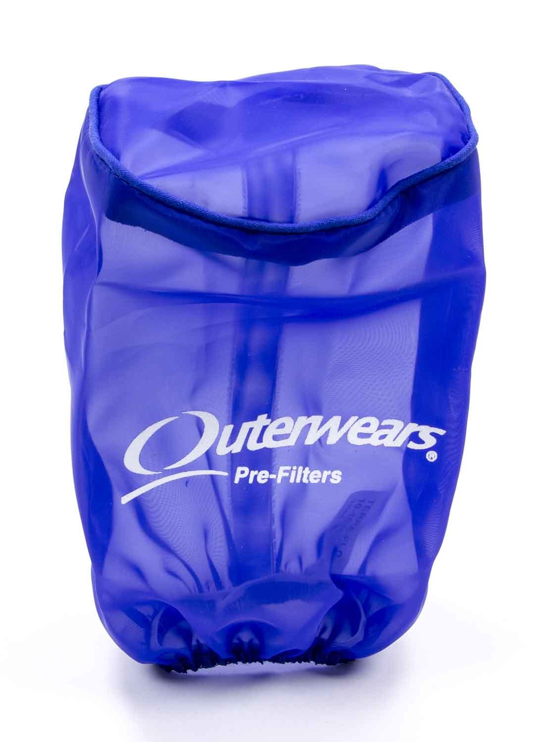 Outerwears 10-1010-02 Air Filter Wrap, Pre Filter, 3-1/2 in OD, 6 in Tall, Top, Polyester, Blue, Each