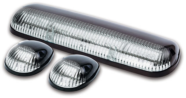 Pacer Performance Hi-Five Cab Lights 20-240C Roof Lights, Chevy/GMC, Clear Lens, Amber Bulbs, Set of 3 thumbnail 2