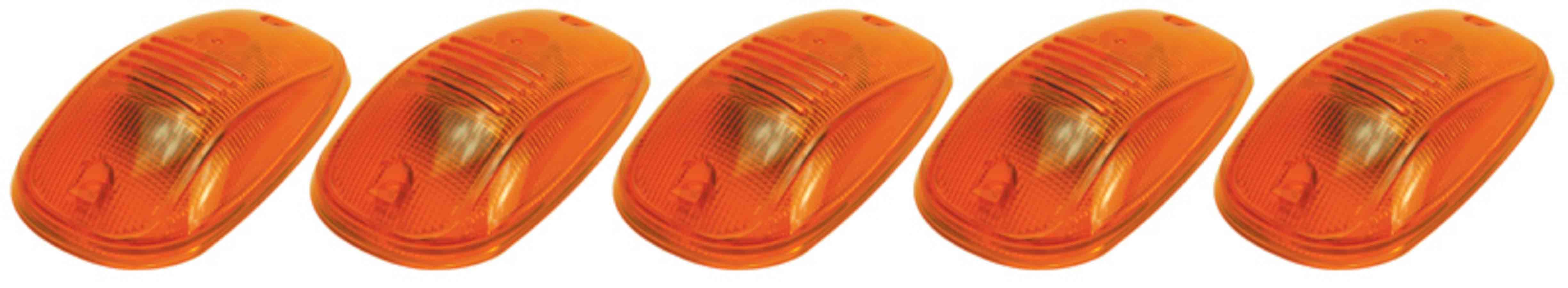 Pacer Performance Hi-Five Cab Lights 20-246 Roof Lights, Dodge, Amber Lens, Amber Bulbs, Set of 5 thumbnail 2