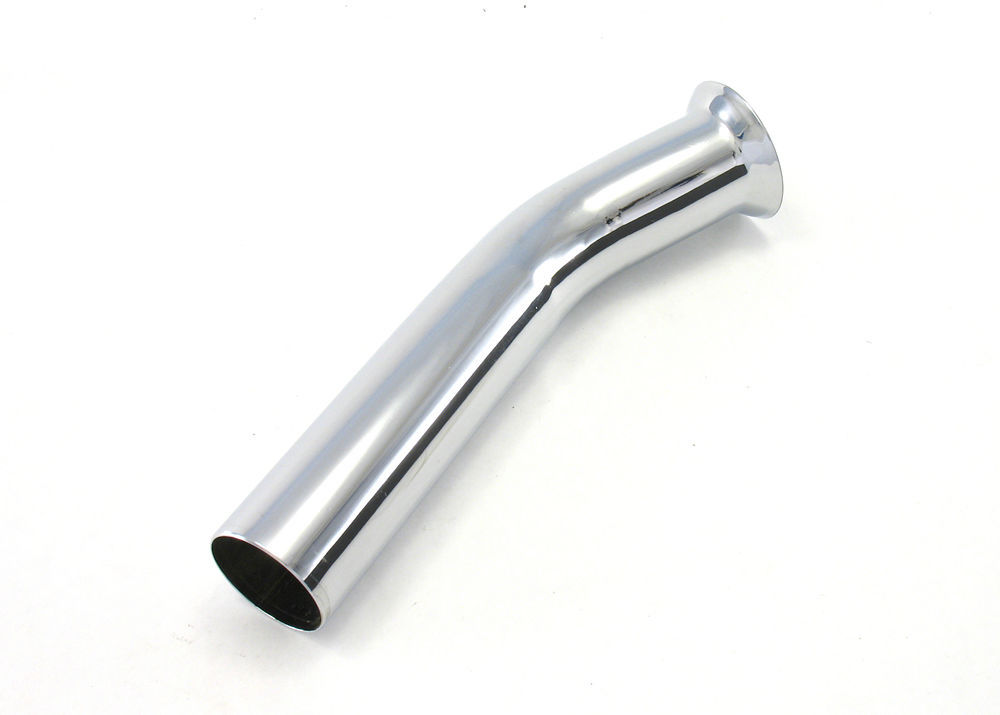 Patriot Exhaust H1543 Exhaust Tip, Curved Down Flare Tip, Clamp-On, 2 in Inlet, 2 in Round Outlet, 12 in Long, Single Wall, Cut Edge, Flared Cut, Steel, Chrome, Each