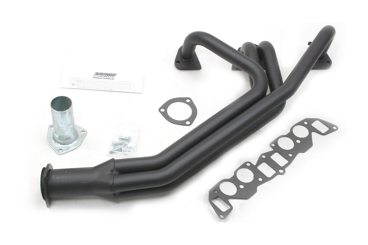 Patriot Exhaust H4850 Header, Full Length, 1-1/2 in Primary, 2 in Collector, Steel, Black Paint, Volvo 4-Cylinder, Volvo 1962-1969, Each
