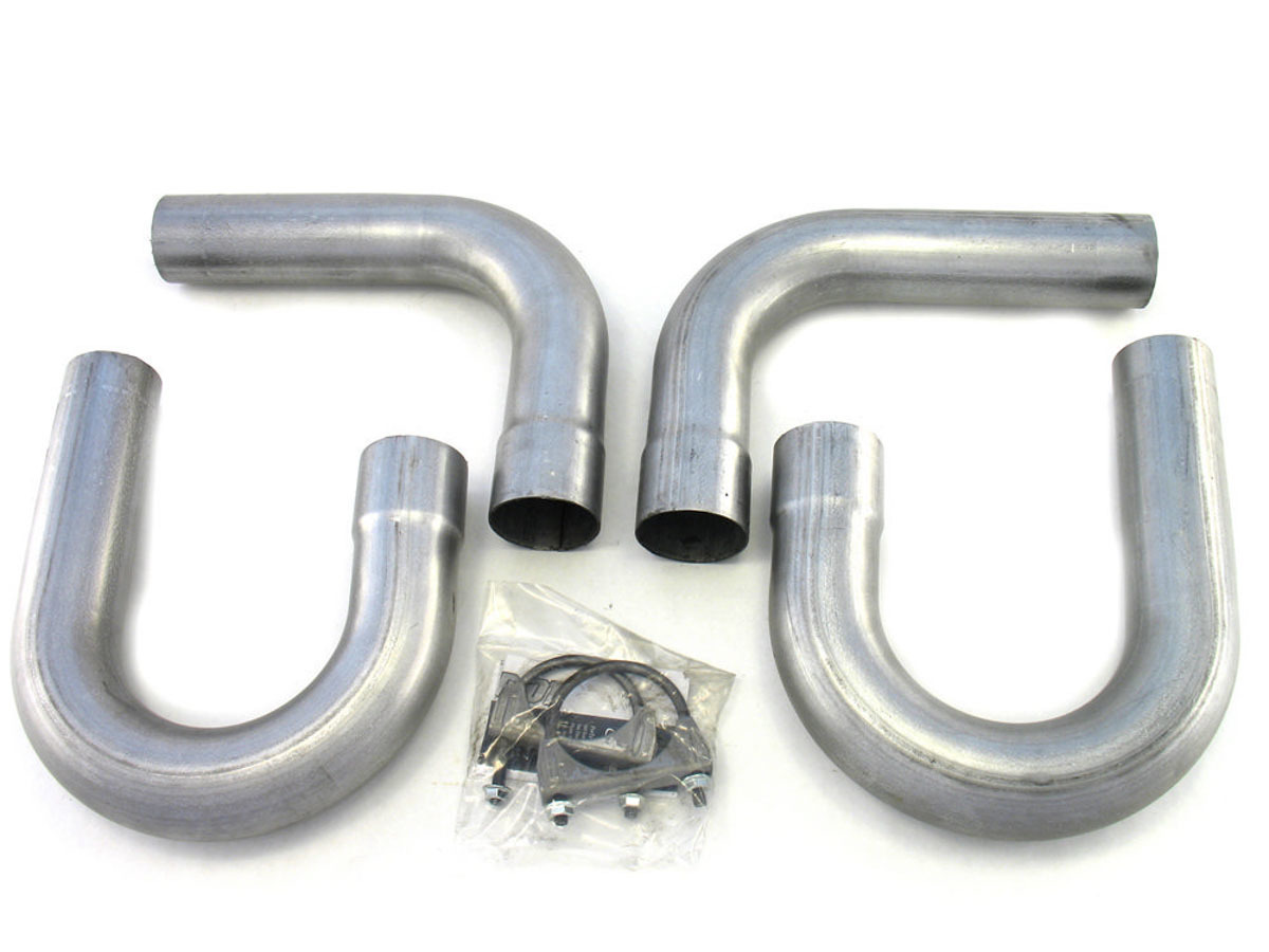 Patriot Exhaust H7402 Exhaust Side Pipe Bends, Two 90 Degree / Two U Bends, 2 or 2-1/2 in Inlet, Steel, Kit