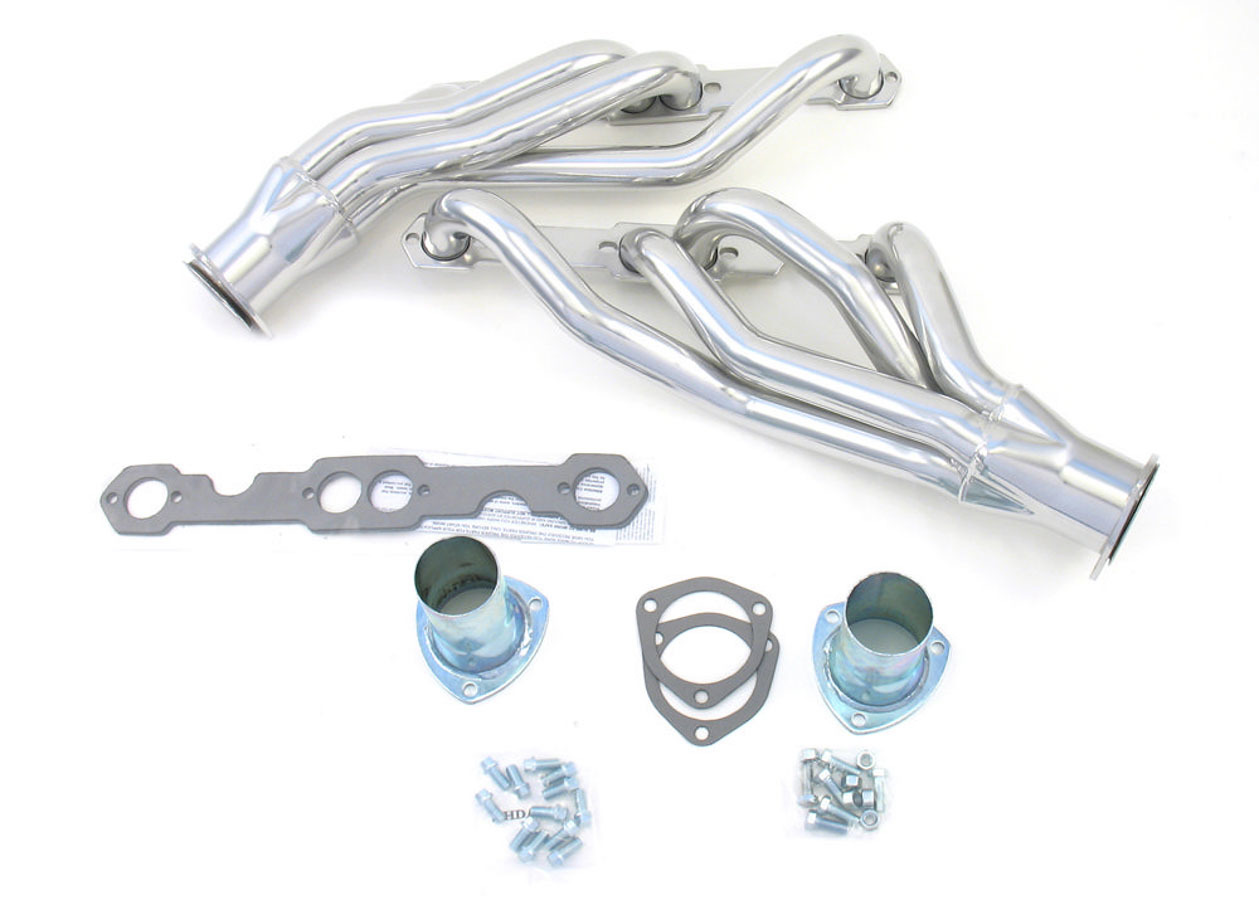 Patriot Exhaust H8021-1 Headers, Clippster, 1-5/8 in Primary, 3 in Collector, Steel, Metallic Ceramic, Small Block Chevy, Various GM Applications, Pair