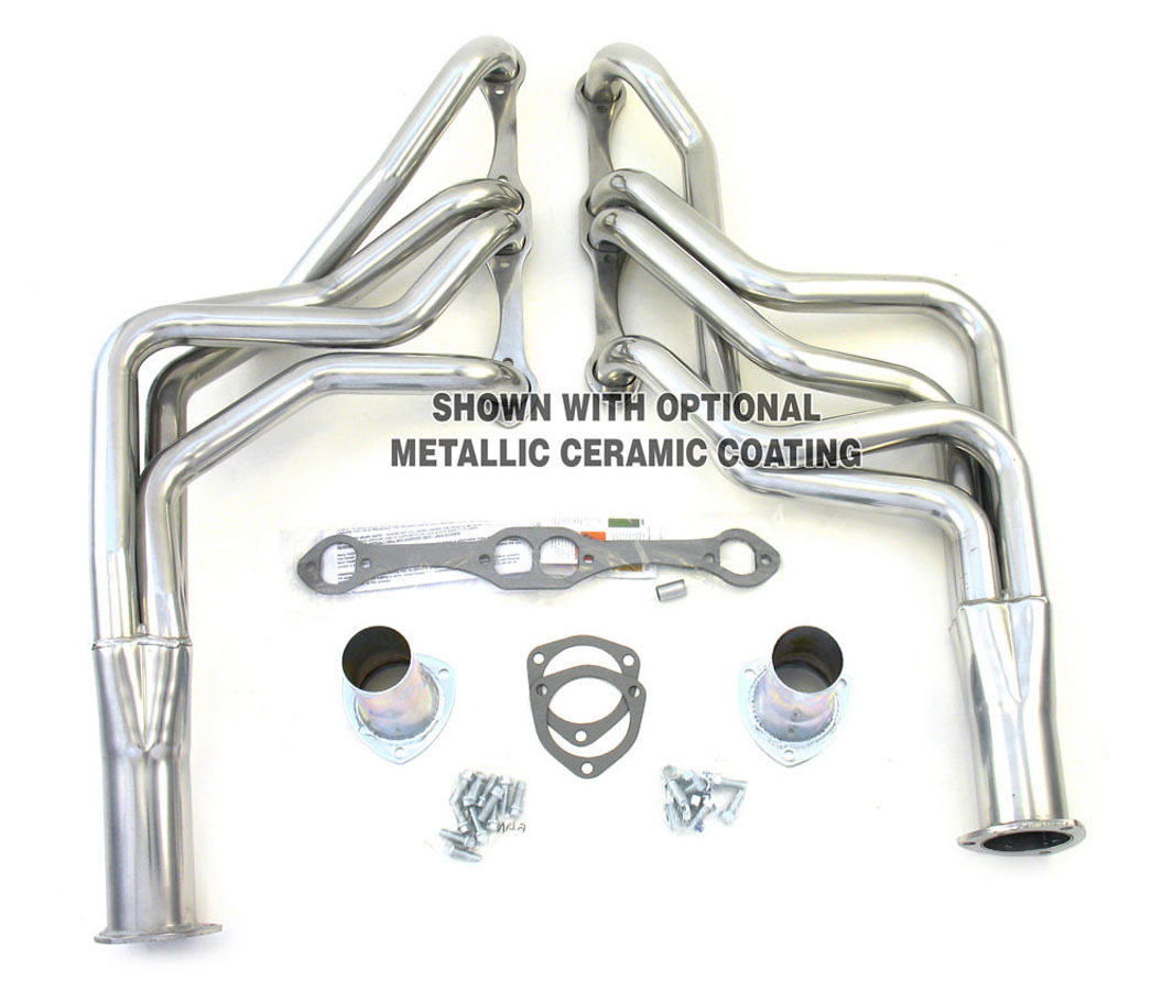 Patriot Exhaust H8047 Headers, Full Length, 1-5/8 in Primary, 3 in Collector, Steel, Natural, Small Block Chevy, GM A-Body / B-Body / F-Body / X-Body 1964-89, Pair