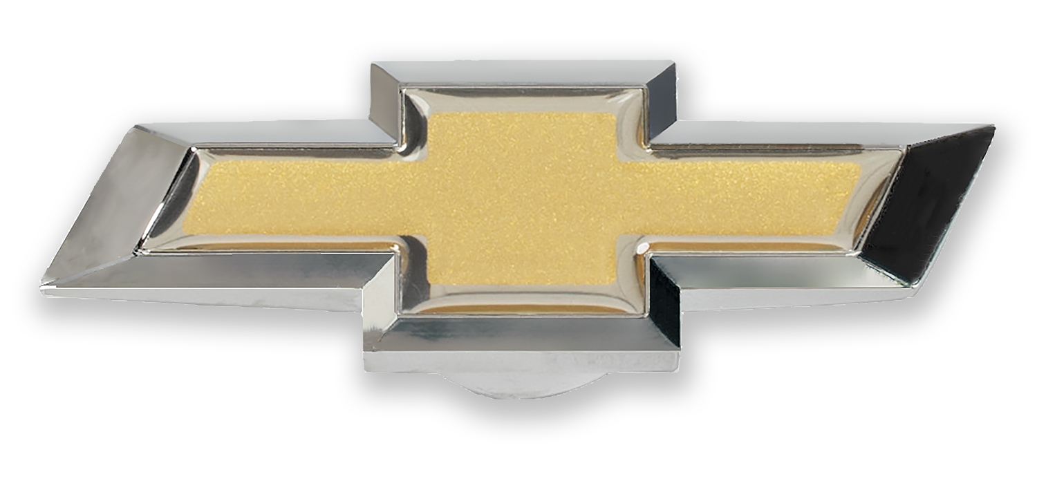 Proform 141-336 Air Cleaner Nut, Chevy Bowtie, 1/4-20 and 5/16-18 in Thread, Gold Bowtie Logo, Aluminum, Chrome, Each