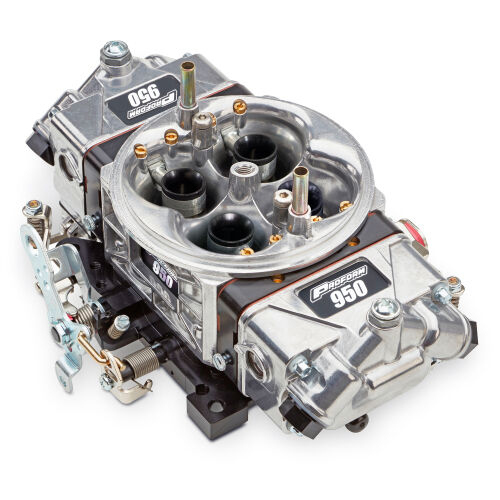 Proform 67202-AN Carburetor, Race Series Drag Racing, 950 CFM, Square Bore, No Choke, Mechanical Secondary, Dual Inlet, Silver / Black, Gas, Each