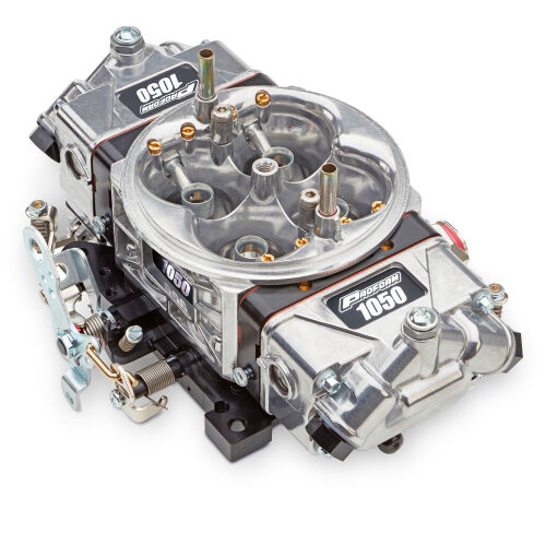 Proform 67209-ALC Carburetor, Race Series Drag Racing, 1050 CFM, Square Bore, No Choke, Mechanical Secondary, Dual Inlet, Silver / Black, Alcohol, Each