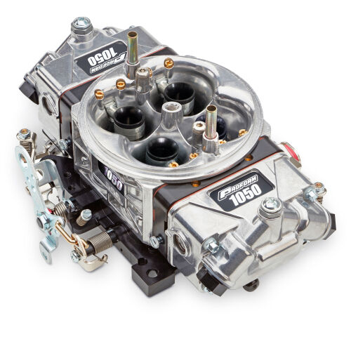 Proform 67209-AN Carburetor, Race Series Drag Racing, 1050 CFM, Square Bore, No Choke, Mechanical Secondary, Dual Inlet, Silver / Black, Gas, Each