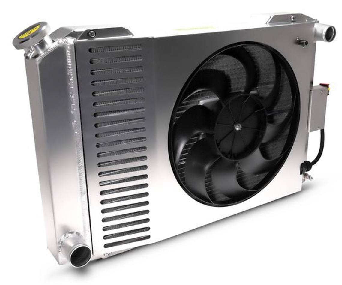 Proform Slim-Fit Radiator Systems 69680.1 Radiators, Systems, Crossflow, Aluminum, Natural, Single Fan, Aluminum Shroud, Ford, Mercury, Kit thumbnail 7