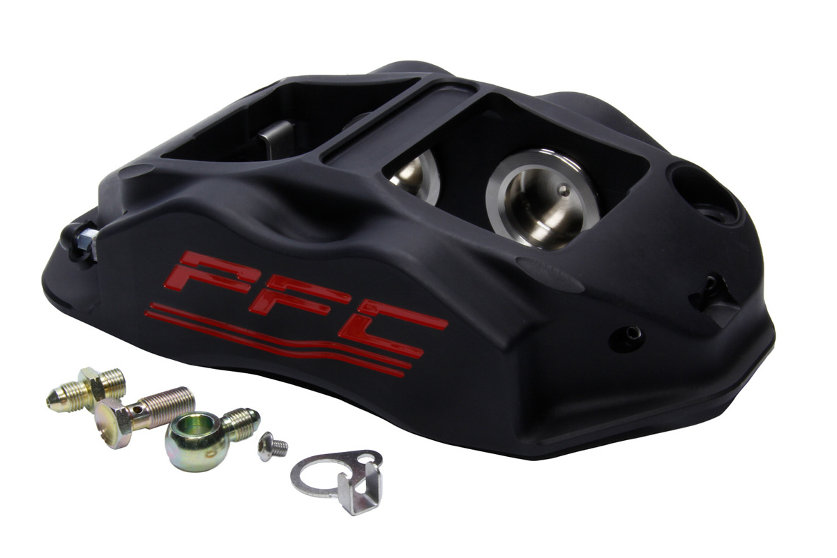 Performance Friction 94.323.410.440.02A Brake Caliper, ZR94, Passenger Side, Leading, 4 Piston, Aluminum, Black Anodized, 12.716 in OD x 1.250 in Thick Rotor, 7.00 in Radial Mount, Each