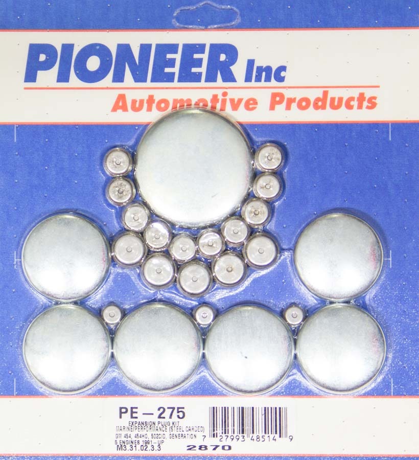 Pioneer PE275 Freeze Plug, Complete Engine, Steel, Zinc Oxide, Marine, Big Block Chevy, Kit