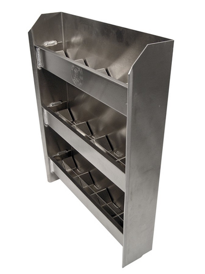 Pit Pal 139 Gear Case Rack, Double, 17-1/2 in Long, 22 in Tall, 4-1/4 in Deep, 24 Gear Capacity, Aluminum, Natural, Each