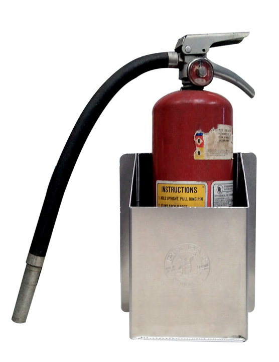 Pit Pal 352 Fire Extinguisher Holder, Floor / Wall Mount, 11 x 7-1/2 x 4-3/4 in, Aluminum, Natural, 5 Lb Fire Extinguishers, Each