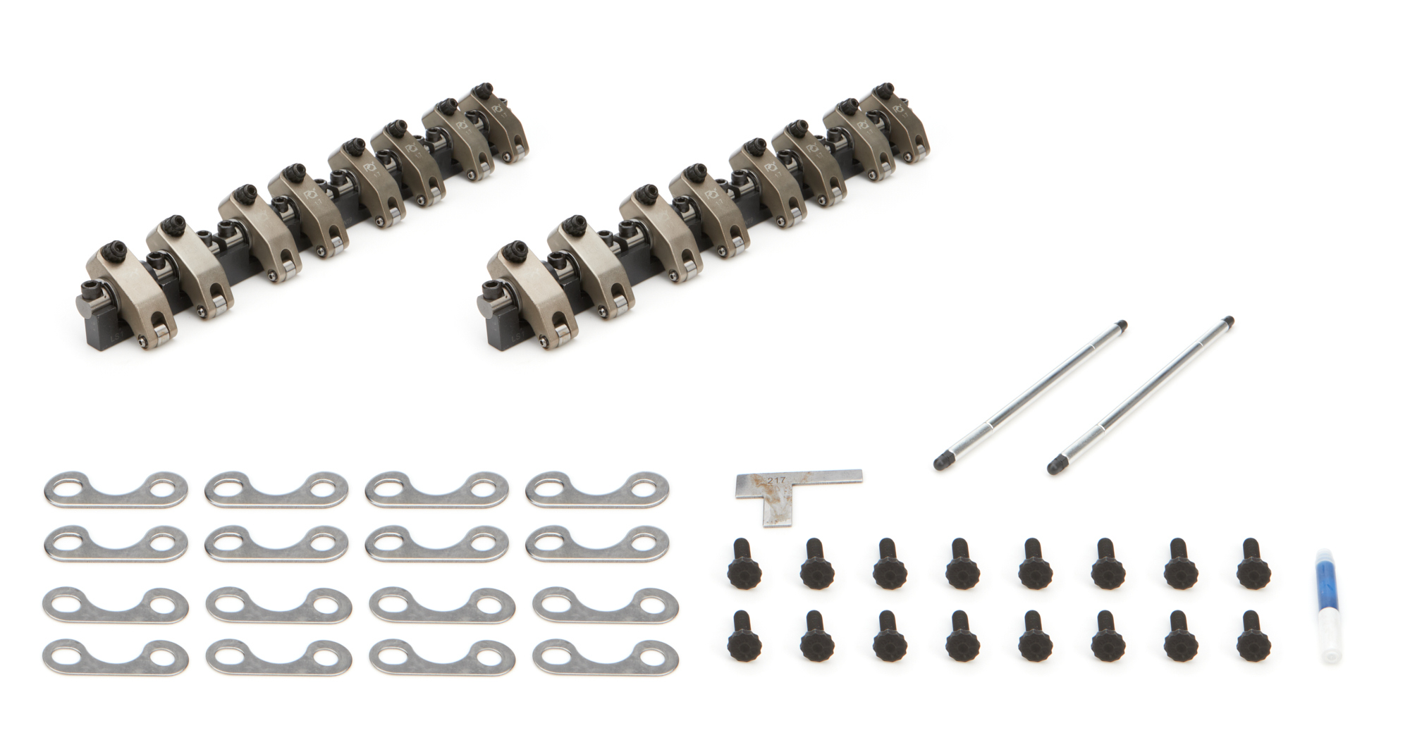 Rocker Arm - Platinum Pro Series - Shaft Mount - 1.70 Ratio - Full Roller - Aluminum - Clear Anodized - GM LS-Series - Kit