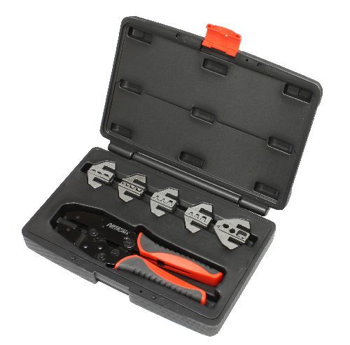 Pertronix Ignition T3001 Wire Crimping Tool, Quick Change, Ratcheting Mechanism, Cushion Grip, Case / Dies, Steel, Black Oxide, Kit