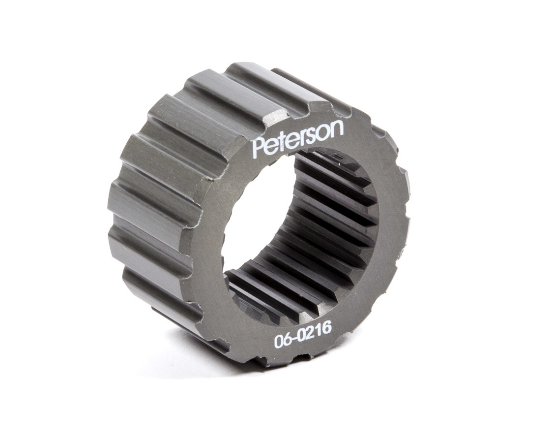 Peterson Fluid 06-0216 Oil Pump Pulley, Gilmer, 16 Tooth, 1 in Wide, Spline Drive Mandrel, Aluminum, Gray Anodized, Each