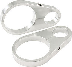 Peterson Fluid 09-0490 Oil Filter Mount, Clamp-On, Aluminum, Natural, Peterson 2-1/2 in OD Filters, 1-1/4 in OD Tube, Pair