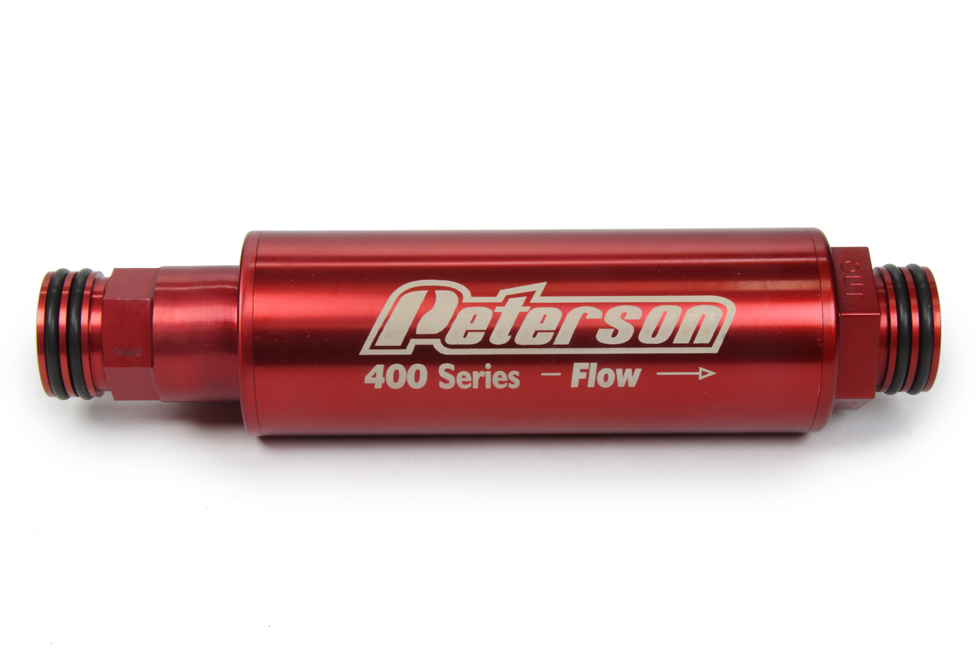 Peterson Fluid 09-3415 Fuel Filter, In-Line, 60 Micron, Stainless Element, 20 AN Wiggins, Aluminum, Black Anodized, Each