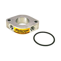 Peterson Fluid 10-2251 Water Neck Spacer, 1 in Thick, Two 6 AN Female Ports, O-Ring, Aluminum, Clear Anodized, Chevy V8, Kit