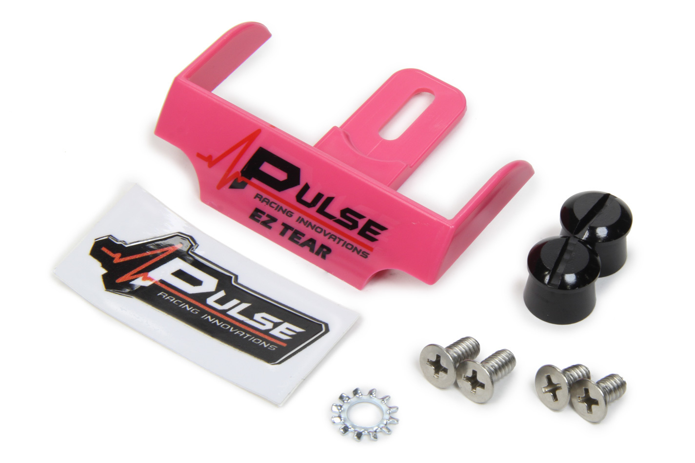 Pulse Racing EZTB102PNK Helmet Tear Off Ramp, Adjustable, Black Aluminum Post Included, Pink, Each
