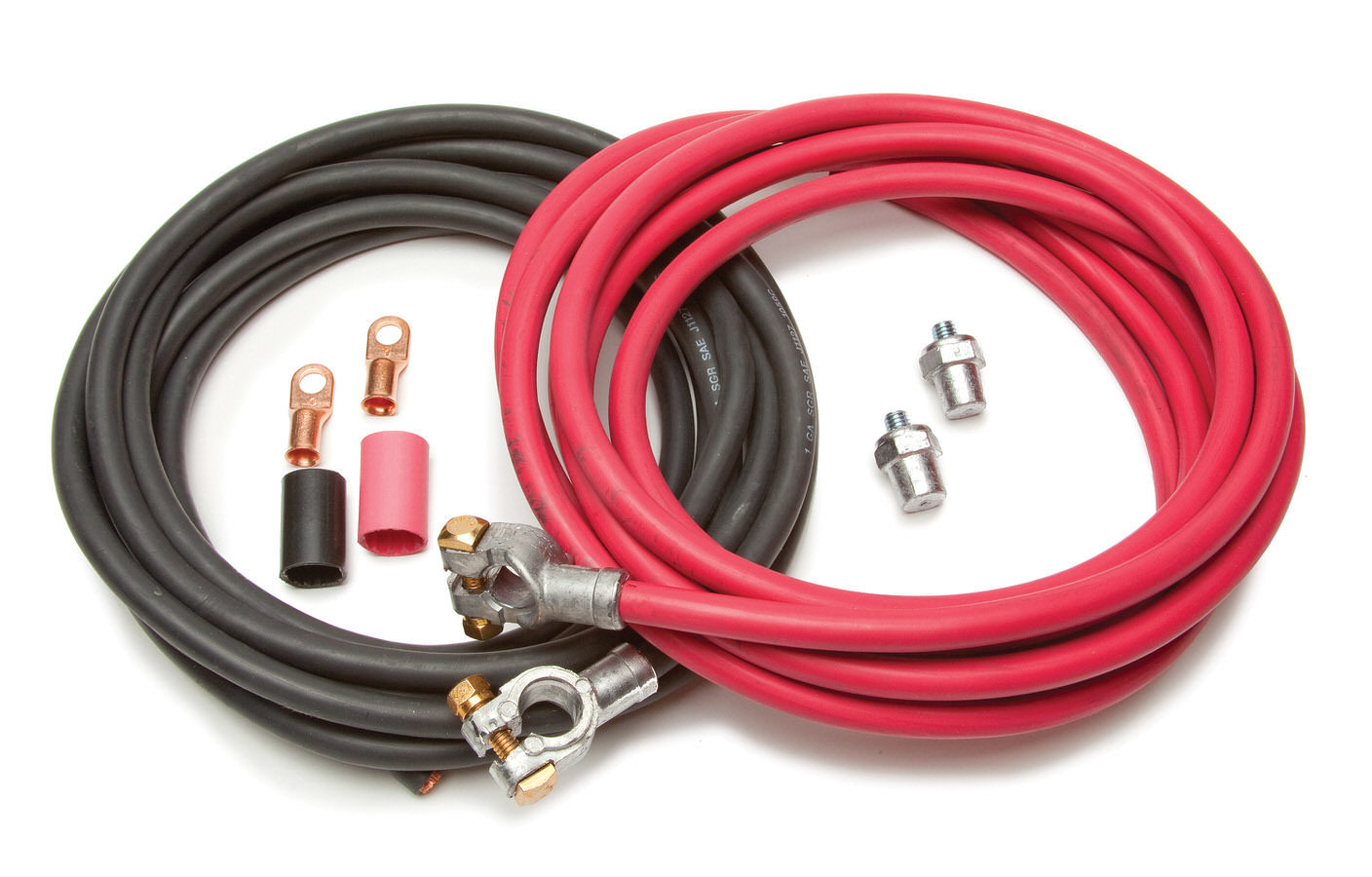 Painless Wiring 40105 Battery Cable Kit, 1 Gauge, Top Mount Battery Terminals, Side Post Adapters / Terminals / Heat Shrink Included, Copper, 16 ft Red / 16 ft Black, Kit