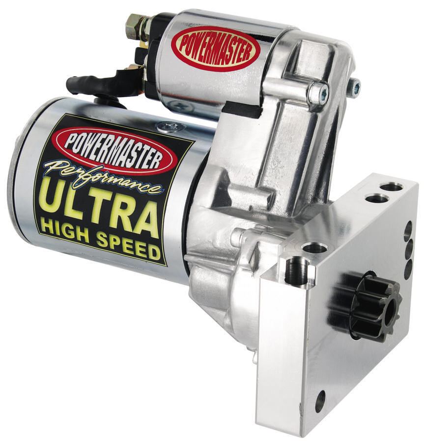 Powermaster Performance 9459 Starter, Ultra High Speed, 139 Tooth 10 Pitch Flywheel, Pad Mount, Bolt / Shims, Natural, Chevy V8, Each